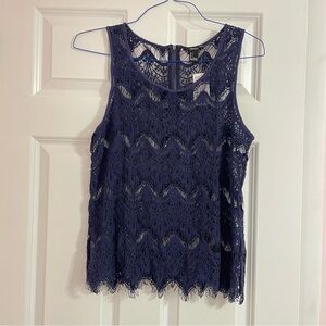 NWT navy lace Forever 21 tank top, large